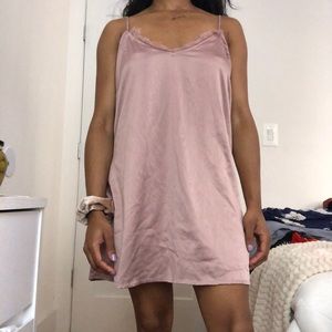 Pink Satin Slip Dress